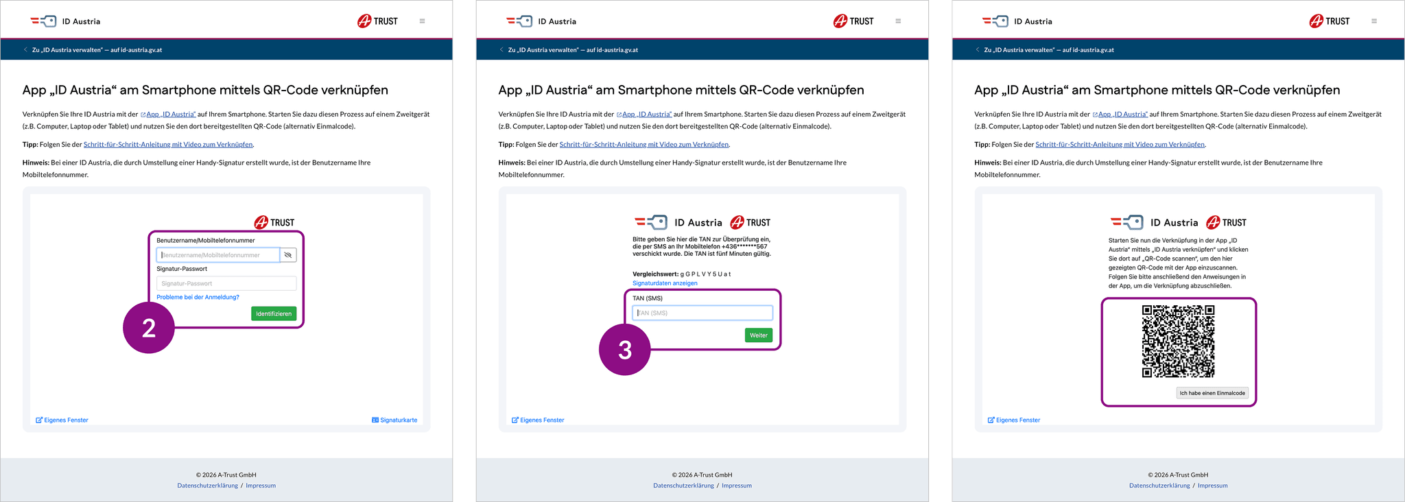Mit QR-Code in der App „ID Austria“ verknüpfen